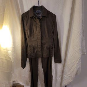 Israeli Designer Linen Pantsuit, Elie Tahari, size 2